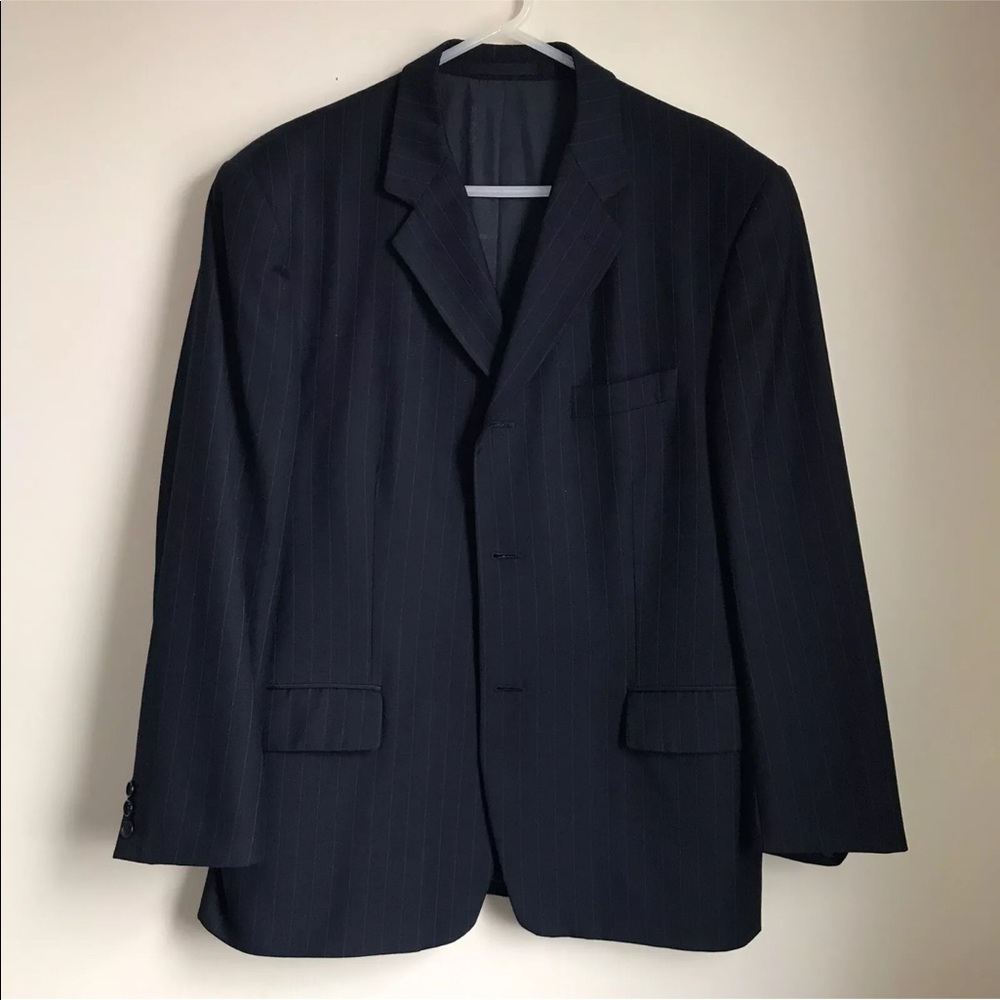 Dated YSL Yves Saint Laurent Blazer Pinstripe Navy